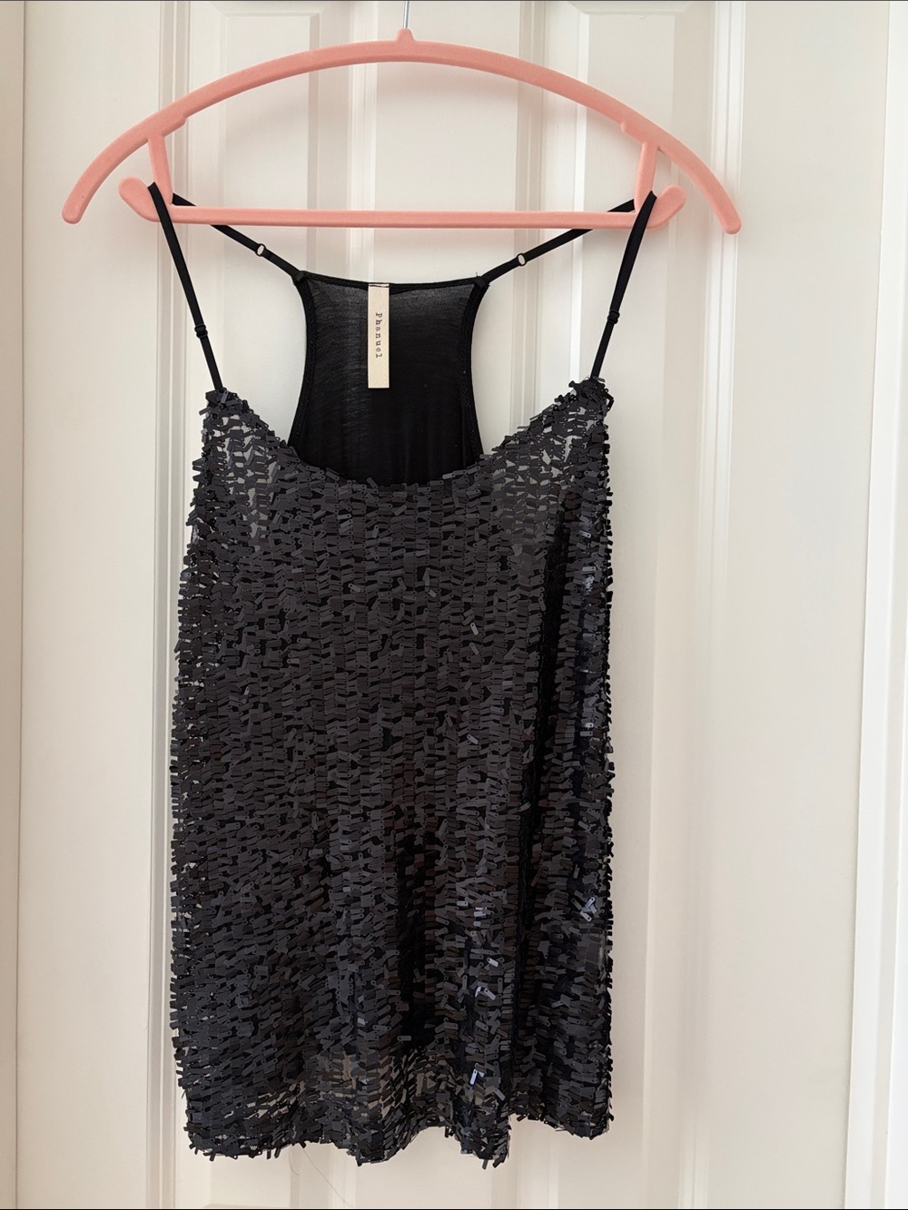 Phanuel Black Sequin Cami Tank Top